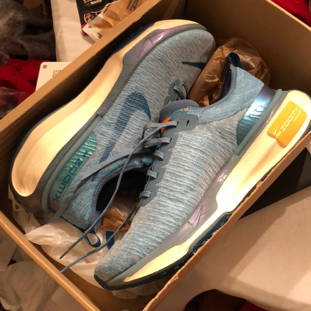 Nike ZoomX Invincible Run Flyknit 3 Aqua Green Running Shoes Size 13 READ